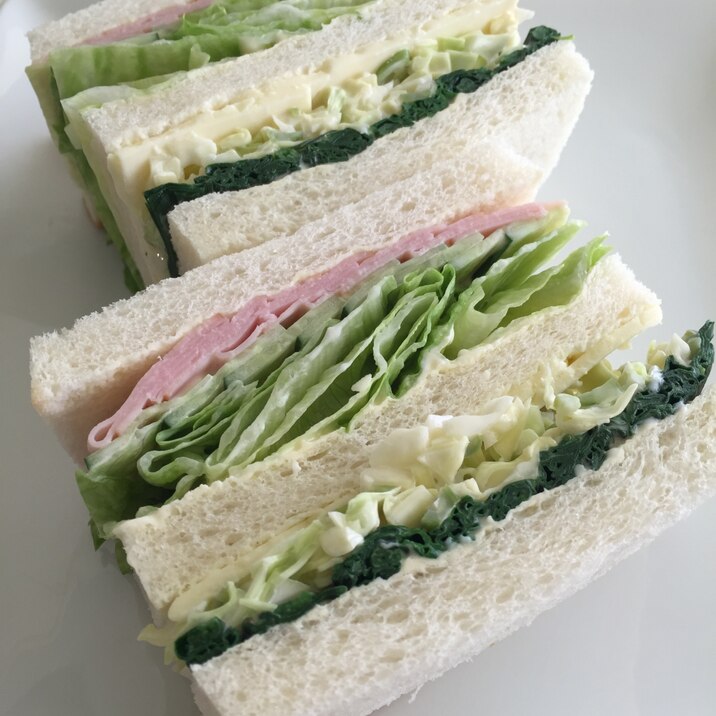 シャキシャキ!ハムレタスチーズサンド